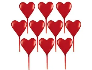 Пика для канапе  "Сердце" пласт. 7,6 см. 10 шт.                 