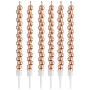 Свечи "Пузыри" розовое золото 12 см. 6 шт. / 1502-6727