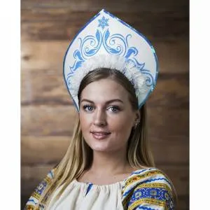 Кокошник "Узоры" синий / 3613305 