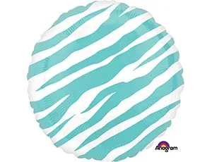 Шар 18" Узор Зебра бирюзовый (Анаграм)/1202-2388
