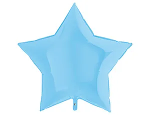 Звезда фольга Мятно-Голубая 92 см с гелием