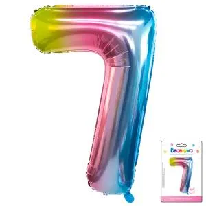 Цифра "7" Радуга нежный градиент 40"/ Китай 190019-7