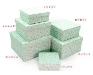 Коробка 23*23*13 "Звездное конфетти" Мятный/ 39504К