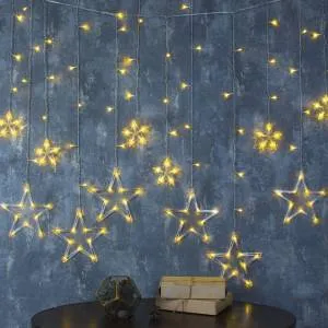 Гирлянда "Бахрома Звезды" ТЕПЛЫЙ БЕЛЫЙ 2,4*0,9 м. 2361702