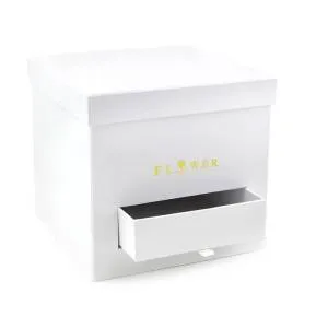 Коробка 20,5*20,5*19 см "Открытие" белый куб с ящиком