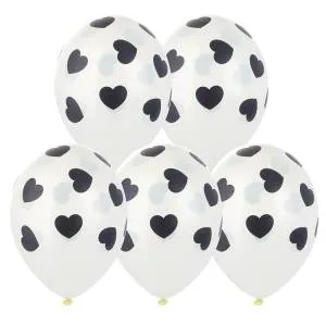 Сердца черные, пастель 14"/ 1103-3164