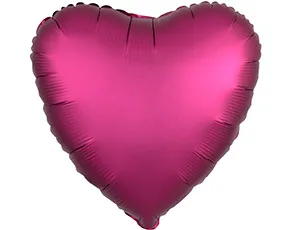 Сердце Сатин Pomegranate ( малиновое )  18" (Анаграм) / 1204-0637
