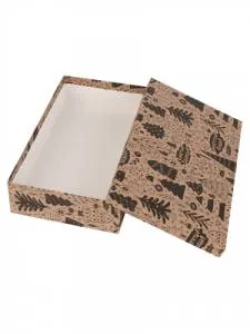 Коробка крафт "Елочки" 11*7*5 см КОР-2006