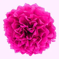 Помпон из бумаги 30 см (вишня)