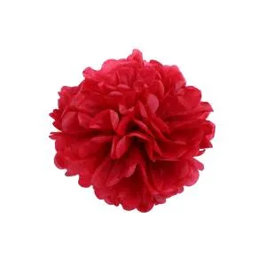 Помпон из бумаги 20 см (красный)