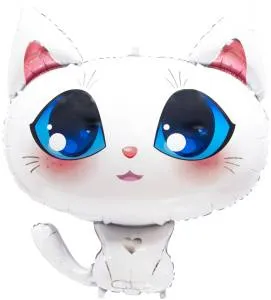 Котенок белый 32" (Китай)/ 20125