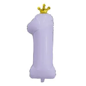 Цифра 1 - 32" Slim Лаванда с короной (Россия) / 221042