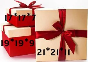 Коробка 19*19*9 см. Красный бант, Слоновая кость /Д10103К.085