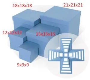 Коробка 15х15х15 см  "Сюрприз" голубой 36511Б