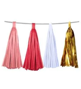 Набор гирлянд Тассел Ассорти Бургундия/белый, нежно-розовый, бургундия,золото/20 листов