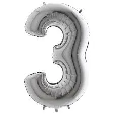 Цифра "3" - серебро/MD