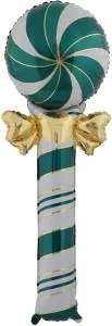 59" Леденец с бантом зеленый/золото (надув воздухом) (Китай) / 25036