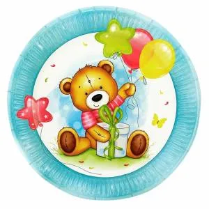 Тарелка  "С ДР Милый Мишка" 18 см. 6 шт./701030
