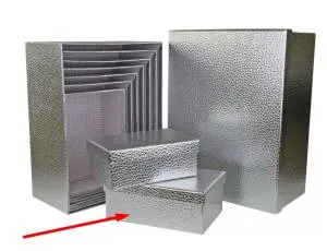 Коробка Текстура кожи серебро 21*15*8.5