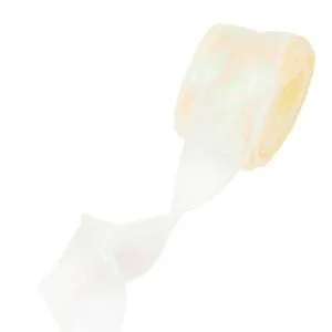 Лента Органза 4 см.*9,14 м. Кремовый жемчуг Хамелеон с леской / 6233847