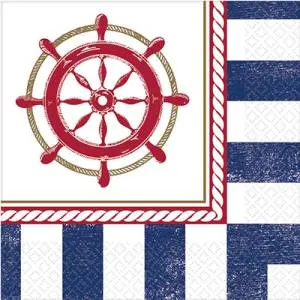 Салфетки бумажные "Морская" 25 см, 16 шт.