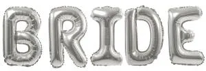 Надпись "BRIDE" серебро 16" / Китай 19665V