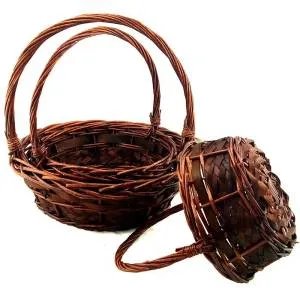 Корзина плетеная. Ива коричневая 22*22*25