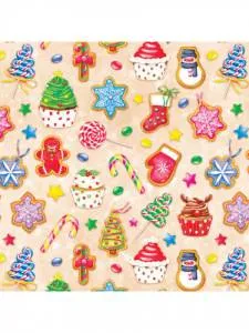 Бумага упак. Новогодние сладости 70*100см /УБ-3226
