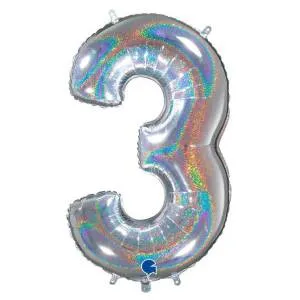 Цифра "3" - Серебро голография в упак. /Grabo                     