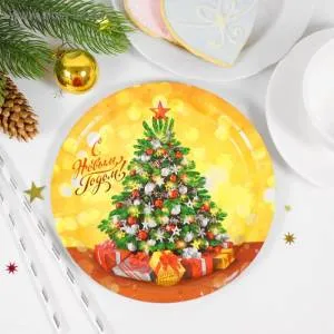 Тарелка "Елка праздничная С НГ" 18 см. 2476623