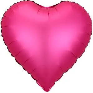 9" Сердце розовое сатин (Китай) 26443Р