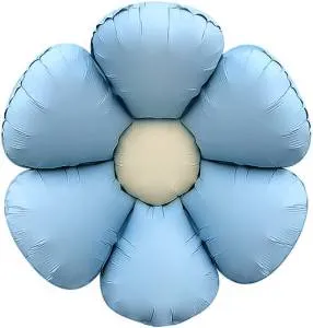 24" Цветок Ромашка, голубой сатин (надув воздухом) / Китай 25102
