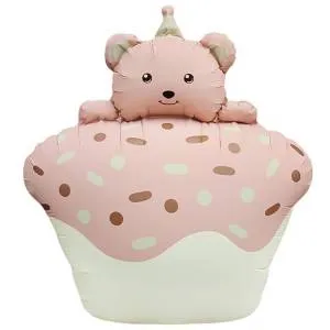 29" Кексик с медвежонком, розовый сатин / Китай 25061