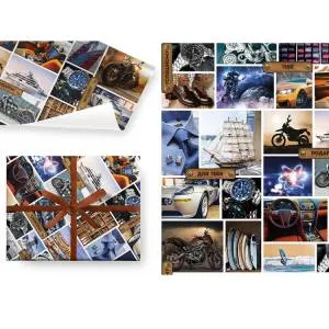 Бумага упак. "Подарок для него" 100*70 см, 5 шт./1509-0848/ Ч45061