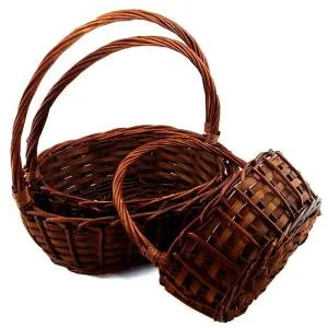 Корзина плетеная. Ива коричневая 20*26*25