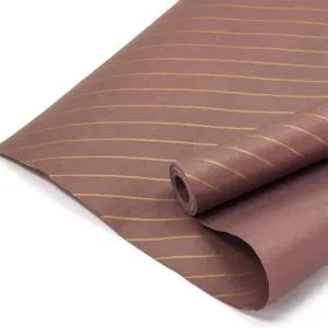 Крафт-бумага Полоски Люрекс Шоколадный 70 см*10 м./72028