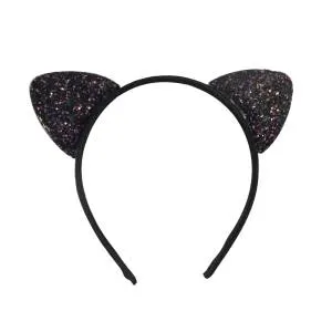 Карнавал ободок "Кошка" черный с блестками/6231966