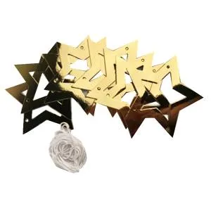 Гирлянда "Звезды с вырубкой" Золотая 2,2м.