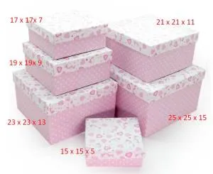 Коробка 21*21*11 см Нежные Единороги, Розовый / 39506К