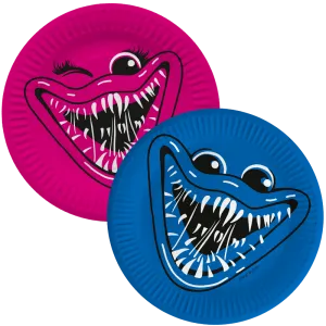 Тарелка "Зубастики" синий/фуше 7 дюйм/18 см. 6 шт. 77412