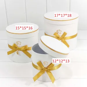 Коробка 15*15*16 см "Золотая роза" белый цилиндр