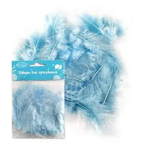 Набор перьев (светло-голубые) 10-12 см 30 шт./Ф6072001