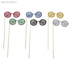 Карнавальный  аксессуар на палочке ОЧКИ 301822, 301826, 301827,301830,301824,301829