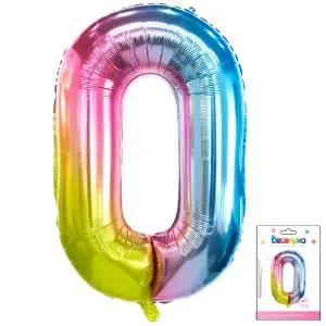 Цифра "0" Радуга нежный градиент 40"/ Китай 190019-0