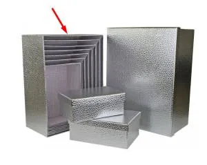 Коробка Текстура кожи серебро 35*27*15.5