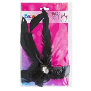 Повязка на голову с пером "Вечеринка Чикаго" 195011