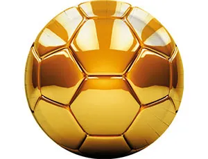 Тарелка "Футбол золотой" 23 см. 8 шт./1502-3300