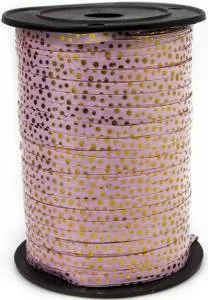 Лента Горошек золотой 5 мм*230м Светло-розовая / 1302-1166