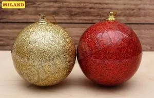 Набор шаров "Жемчужина" 8 см, 6 шт КРАСНЫЙ/ЗОЛОТОЙ